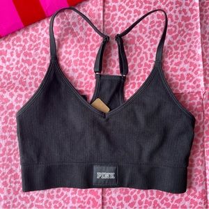 Victoria’s Secret PINK Active Seamless Sports Bra Wireless Black Size XS